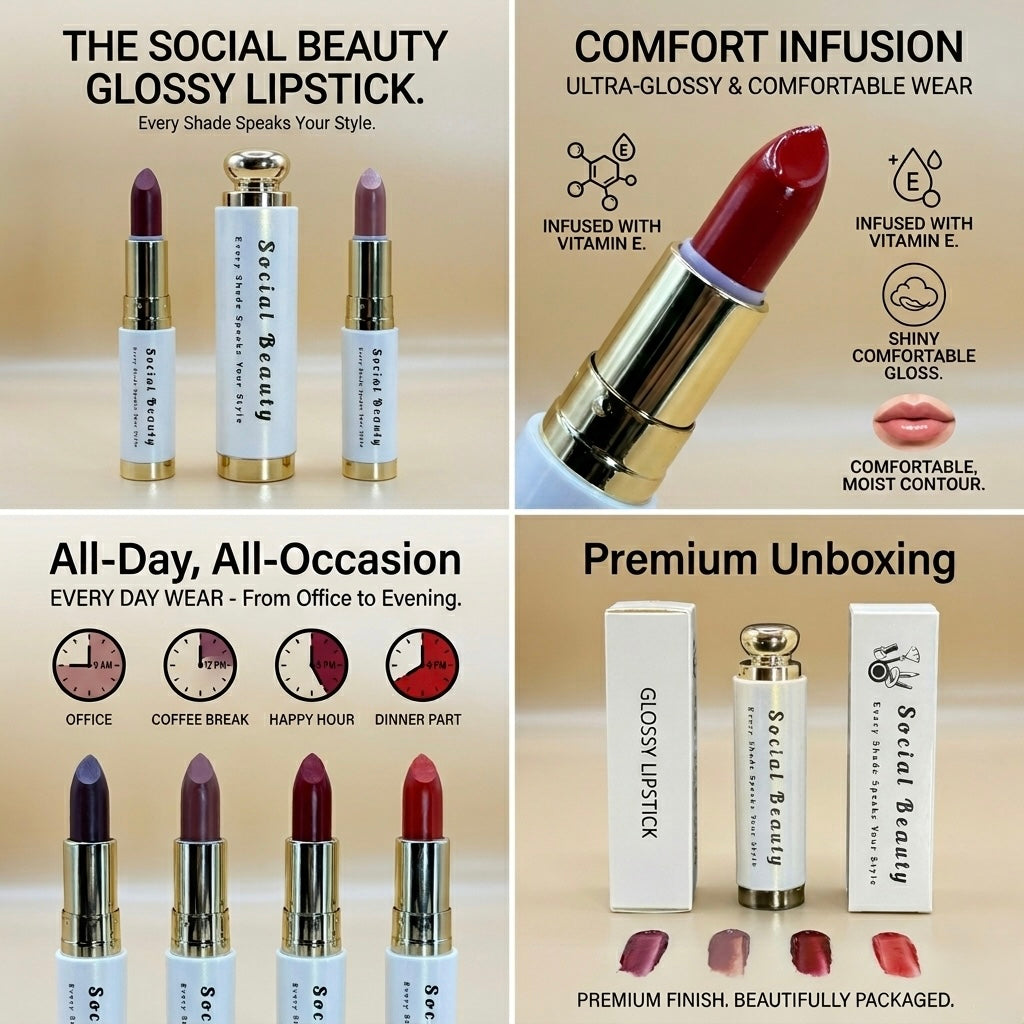 Social Beauty Glossy Lipstick